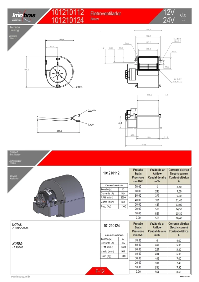 ELETROVENTILADOR IMOBRAS 12VCC 1V 101210112 — imagem 2