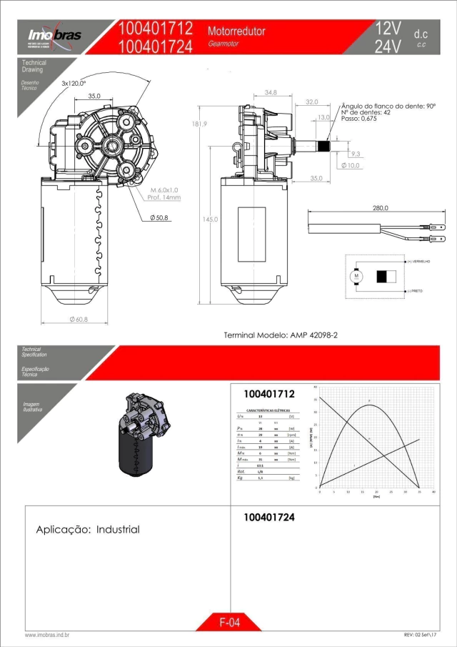 MOTOREDUTOR IMOBRAS 12V 29RPM E. ESTRIADO 100401712 — imagem 2
