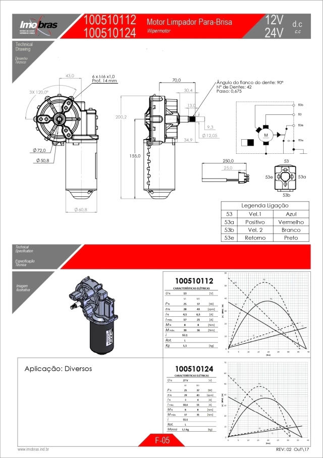 MOTOREDUTOR IMOBRAS 24V 29-43RPM E.RECARTILHADO P/ PARA-BRISA 100510124 — imagem 2